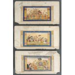 Indian school of the XIX century. Gouache on paper. Measurements: 33 x 16,5 cm (each); 49,5 x 37