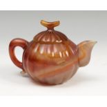 Teapot. China, XX century. Carnelian. It carries a label of provenance of old collection.