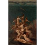French school; first third of the 19th century. "Nereids". Oil on panel. It has slight flaws in