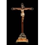 Spanish school of the XVII century. "Christ". Carved and polychrome wood. With potencies and