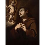 Italian school; XVII century. "St. Anthony of Padua with the Infant Jesus". Oil on canvas.