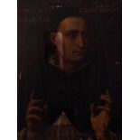Spanish School; XVII century. "St. Vincent Ferrer". Oil on canvas. Relined. Presents perforations,