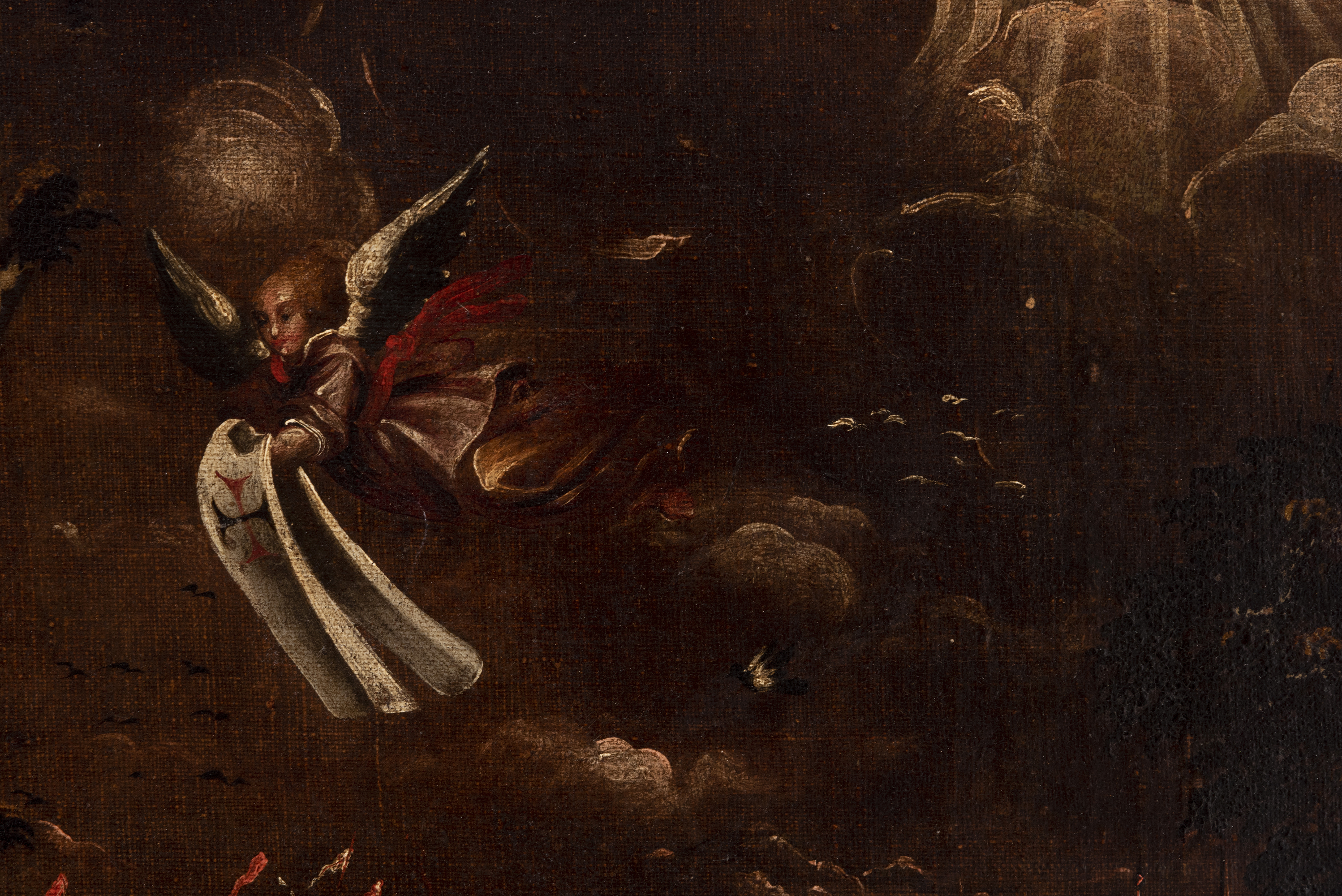 Dutch school; 17th century. "Apocalypse." Oil on canvas. Relined. It has slight repainting and has - Image 2 of 5