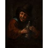 Dutch school of the second half of the seventeenth century. "Drinker". Oil on panel (with slats on