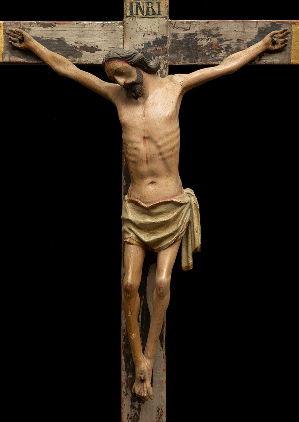 Spanish school of the XVI century. "Crucified Christ". Carved, polychrome and gilded wood. - Image 2 of 6