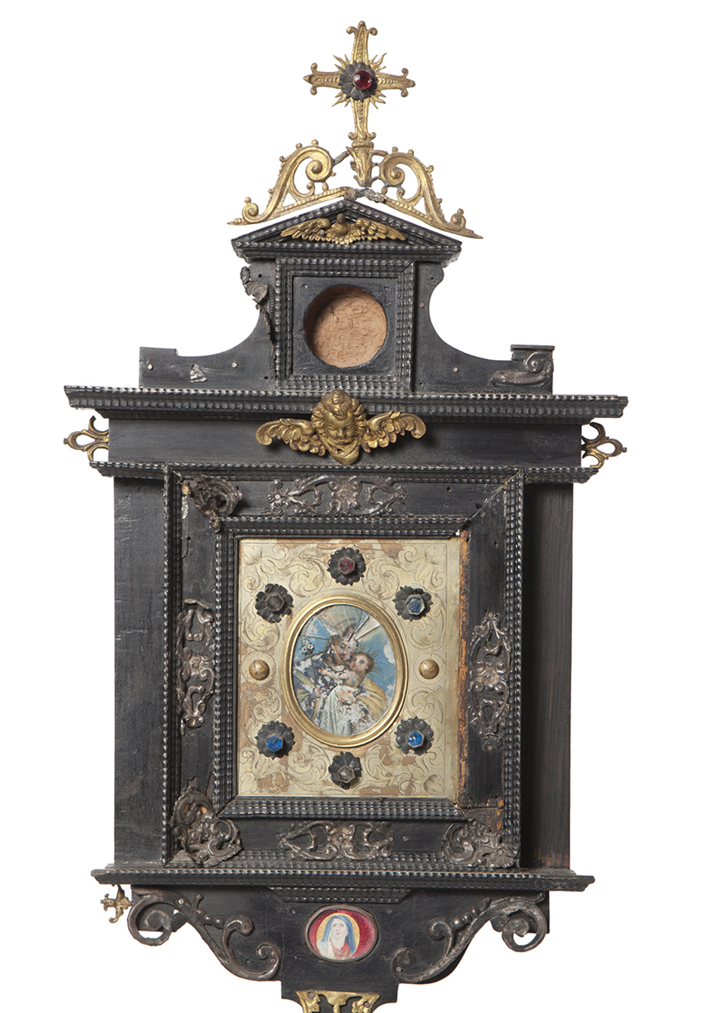 Reliquary. Italy, XVII century. Ebonized wood complemented with silver colors. Measurements: 64'5 - Image 3 of 5