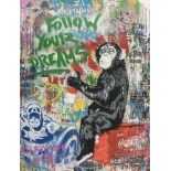 MR. BRAINWASH (Garges-lès-Gonesse, France, 1966). "Follow your dreams", 2020. Mixed media on
