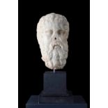 Head of a philosopher. Imperial Rome, 1st century A.D. Marble. Provenance: Former collection J.