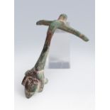 Roman decorative wall lamp, 2nd - 3rd century AD. Bronze. Measurements: 8,5 x 5,7 x 4 cm . Wall lamp