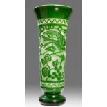 Art Deco vase by CRISTALLERIES DE NANCY; France, ca. 1925. Acid-etched cameo glass. Limited edition,