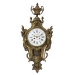 Poster Clock; Louis XV style France, circa 1890. Gilded bronze. Preserves key and pendulum. Presents