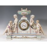 Table clock; Saxony, second half of the nineteenth century. Porcelain. It presents faults (loss of