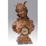 ARTHUR WAAGEN (Memel, Lithuania, 1833 - France, 1898). Clock "Valkyrie" "The time is money", ca.