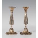 Pair of candlesticks; Real Fábrica de platería Martínez; Madrid, c.1820. Silver. Presents marks of