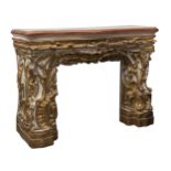 Fireplace front; Louis XV style, Spain, XIX century. Wood carved and gilded in fine gold. On