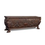 Ark; Italy, Renaissance period, XVI century. Walnut wood. It has a natural crack in the wood.