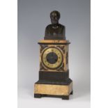 Clock; Restoration period, XIX century. Siena marble and bronze. Presents machinery in original