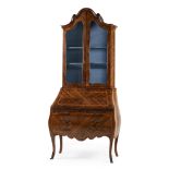 Bureau with showcase; Louis XV style, Italy, early nineteenth century. Bois de violette and