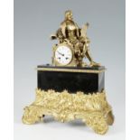 Table clock; France, ca. 1840. Marble and bronze. Measures: 45 x 35,5 x 13 cm. French table clock of