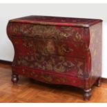 Elizabethan chest of drawers. Spain, second half of the nineteenth century. Polychrome walnut