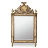 Framed mirror. Bilbao, XVIII century. Marble and wood frame. Measures: 45 x 35 cm. (moon); 78 x 45