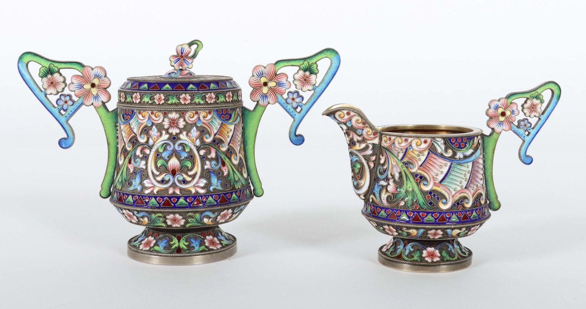 Cloisonné-Emaille-Zuckerdose &