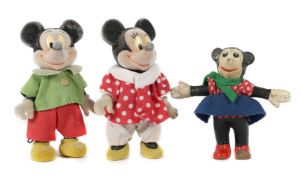 3 Micky-Maus-Figuren 1 Paar mit Mickey