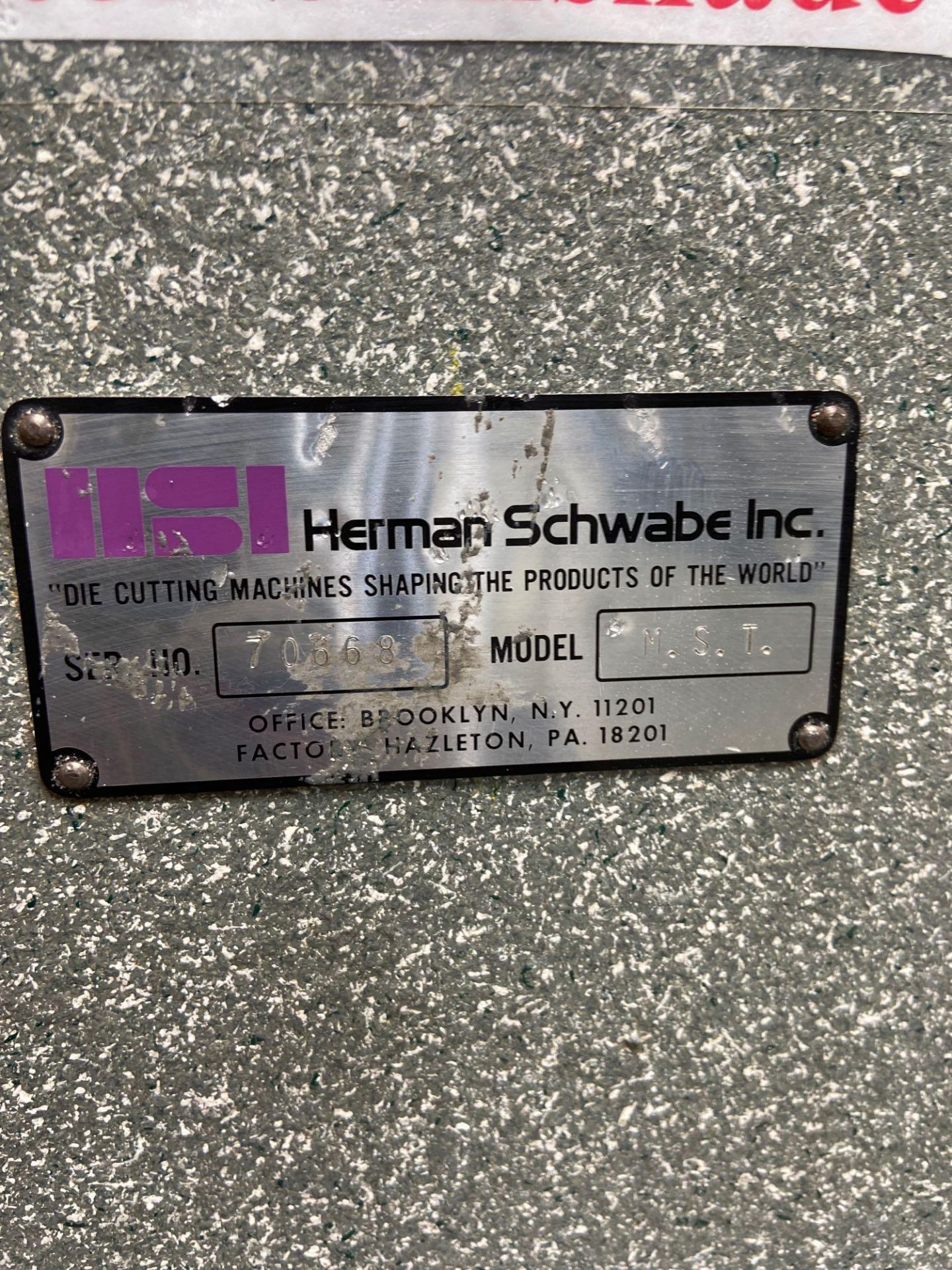 Herman Schwabe Inc. Die Cutting Machine - Image 2 of 4