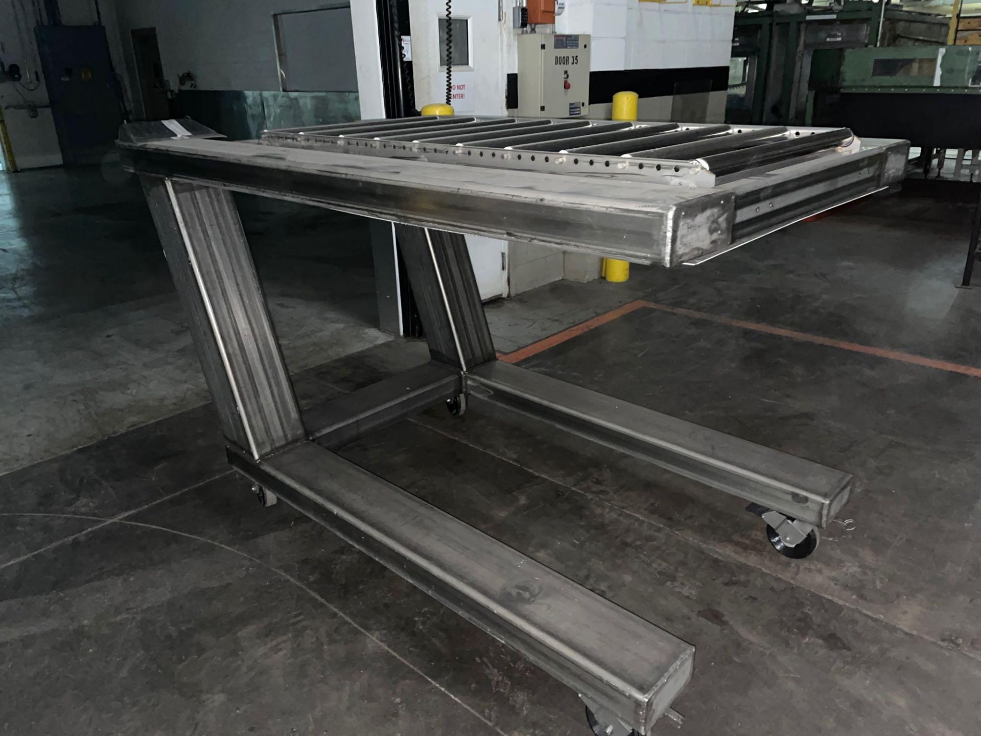 Stainless Steel Cart with Roller Conveyor Top