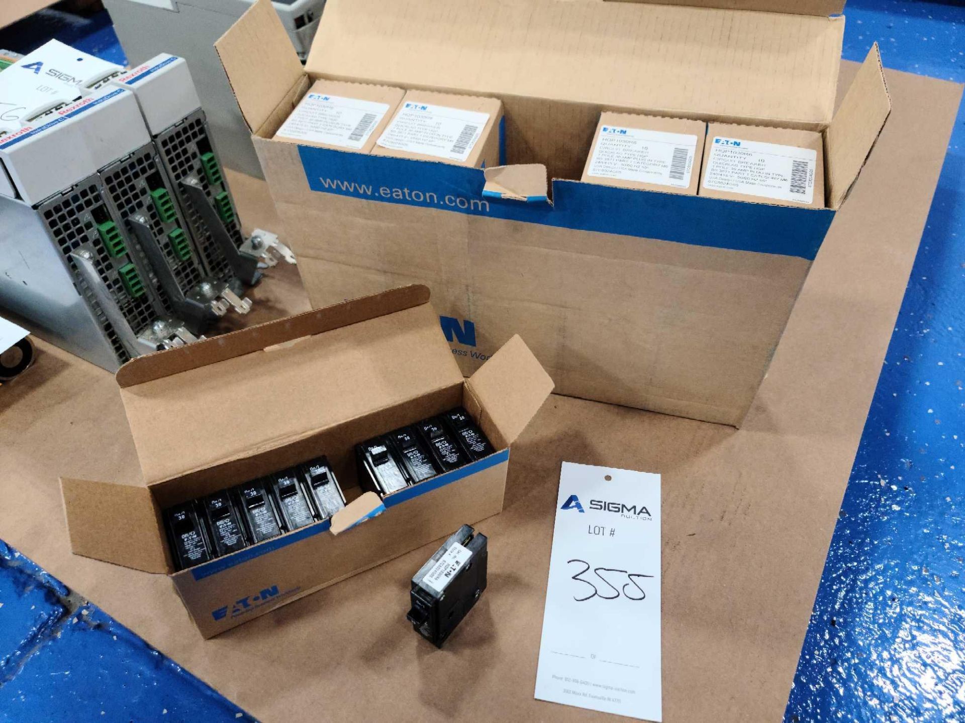 Box of (50) Eaton Circuit Breakers