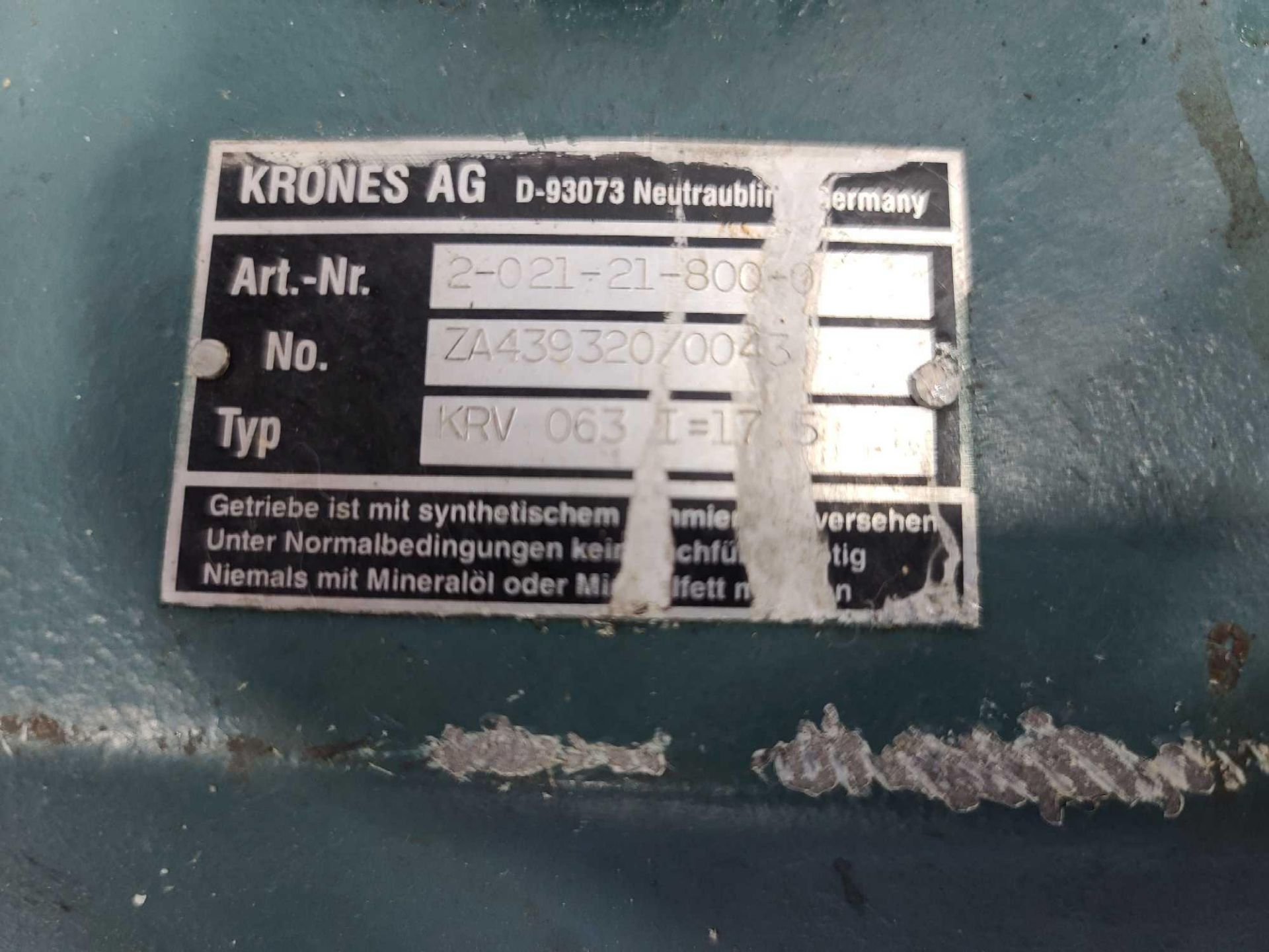 Krones AG Gearbox - Image 4 of 4