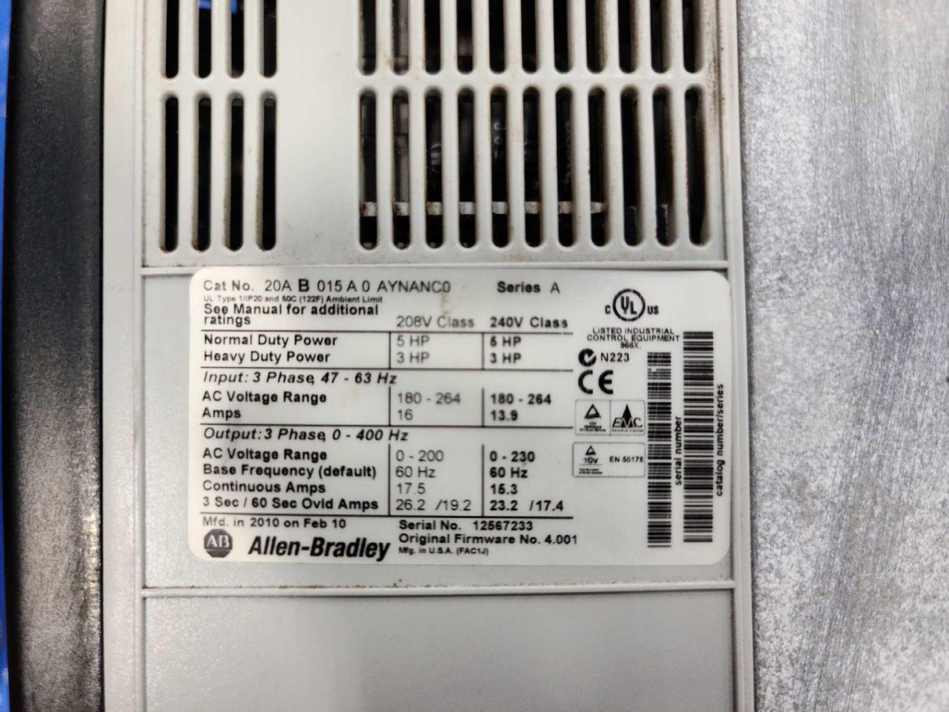 Allen-Bradley PowerFlex70 AC Motor Drive - Image 3 of 3