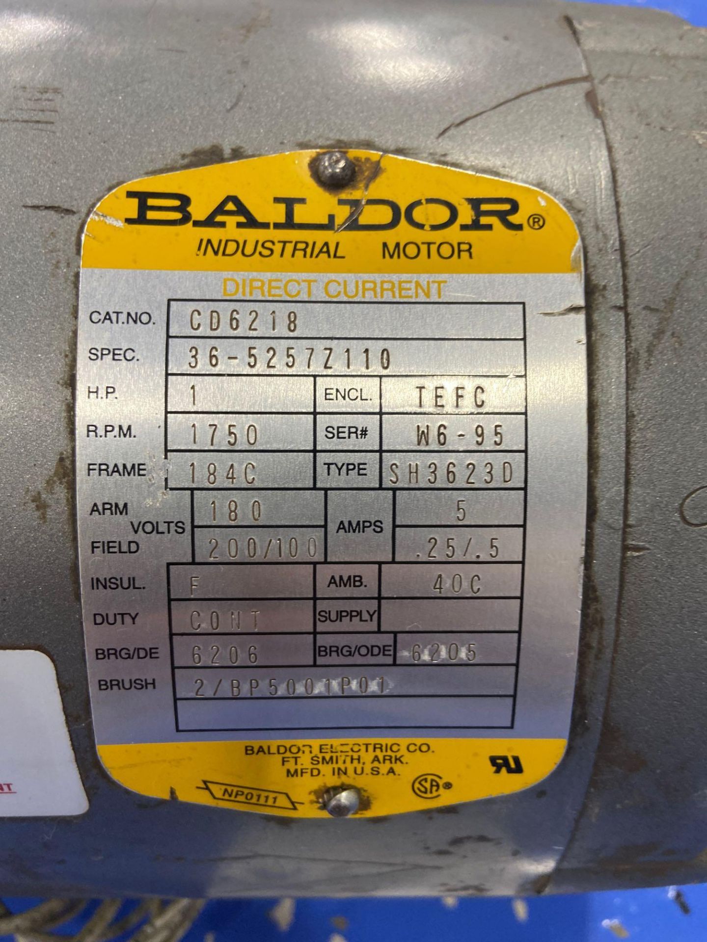 1HP Baldor CD6218 Motor - Image 2 of 2