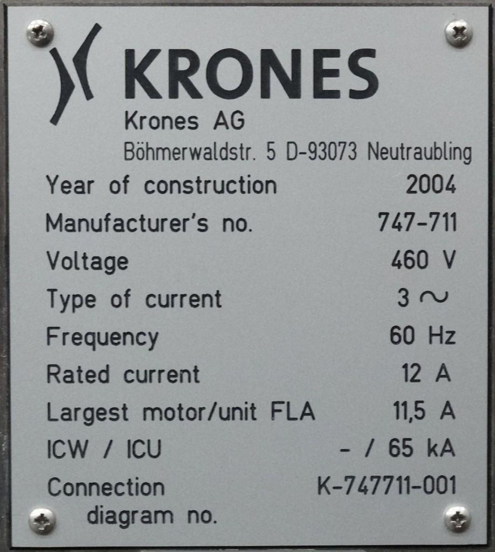 Krones Autocol 2 Head Automatic Rotary Labeler - Image 8 of 8