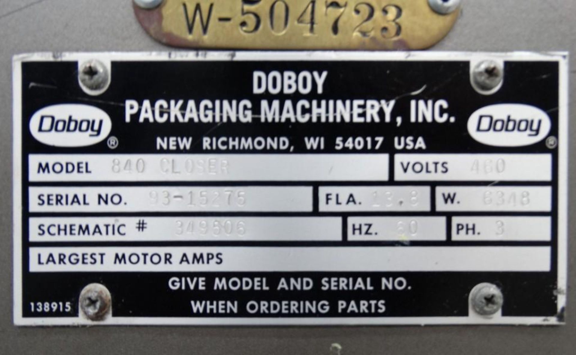 Doboy 840 Triseal Carton Closer - Image 9 of 9