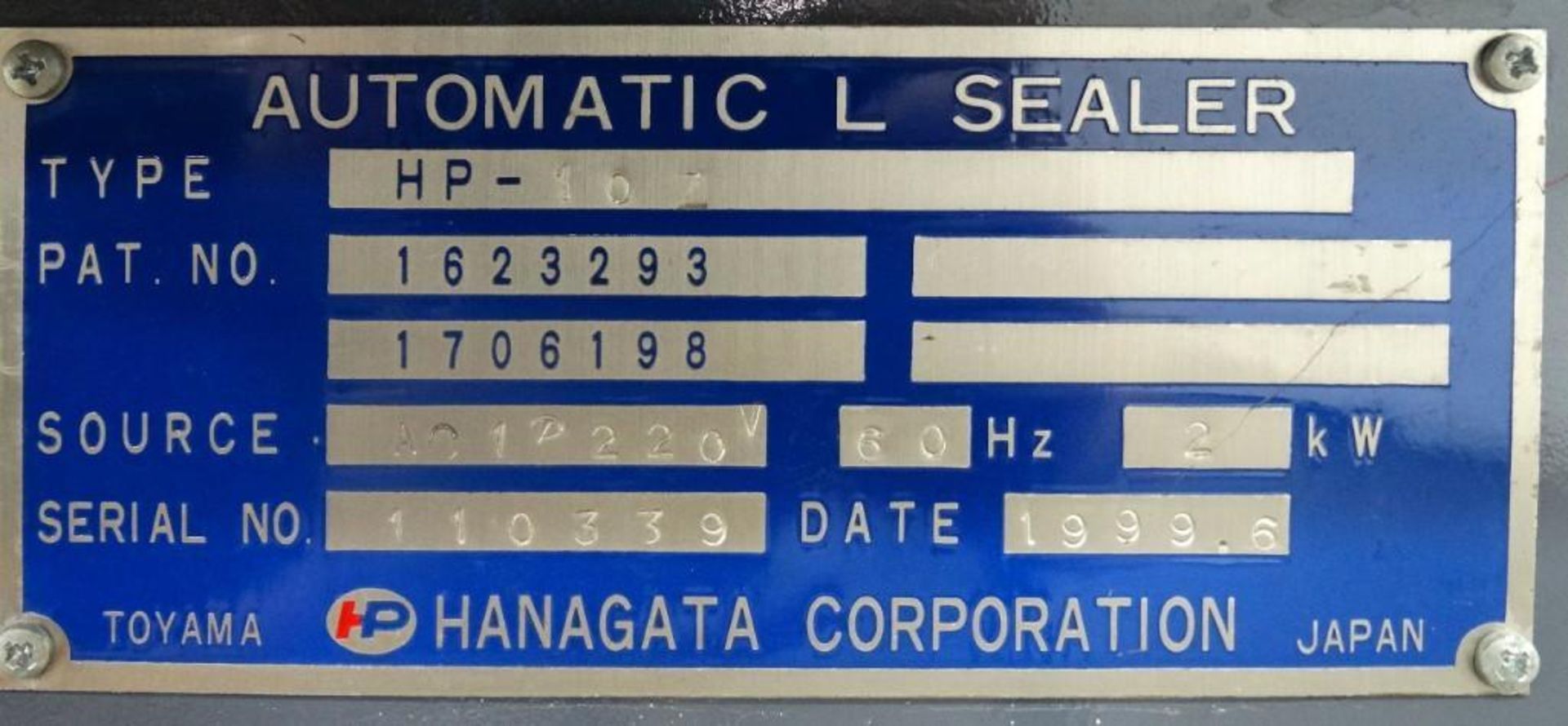 Hanagata HP 10Z Automatic L Bar Sealer - Image 12 of 12