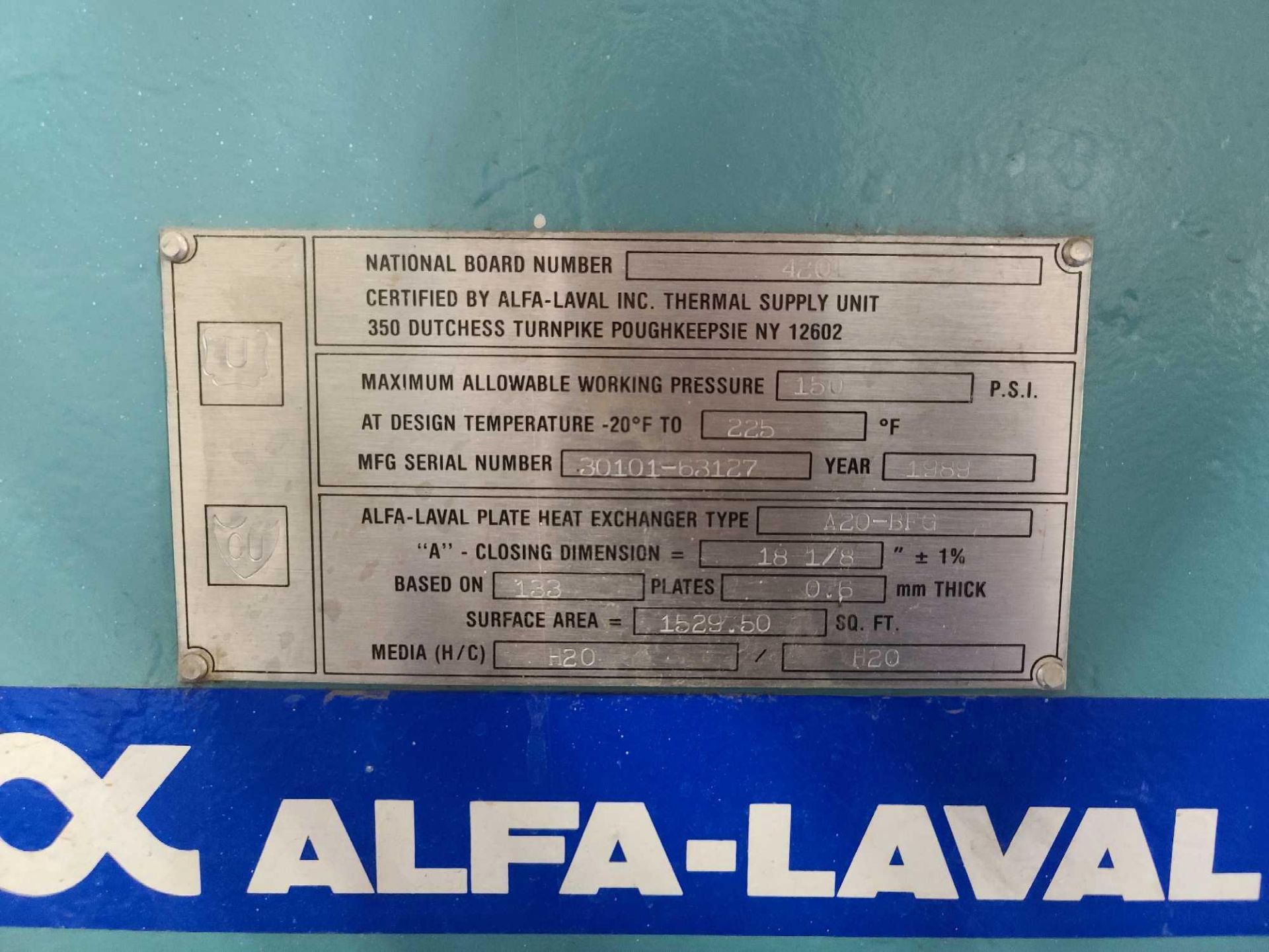 Alfa Laval A20-BFG Plate Heat Exchanger - Image 5 of 5