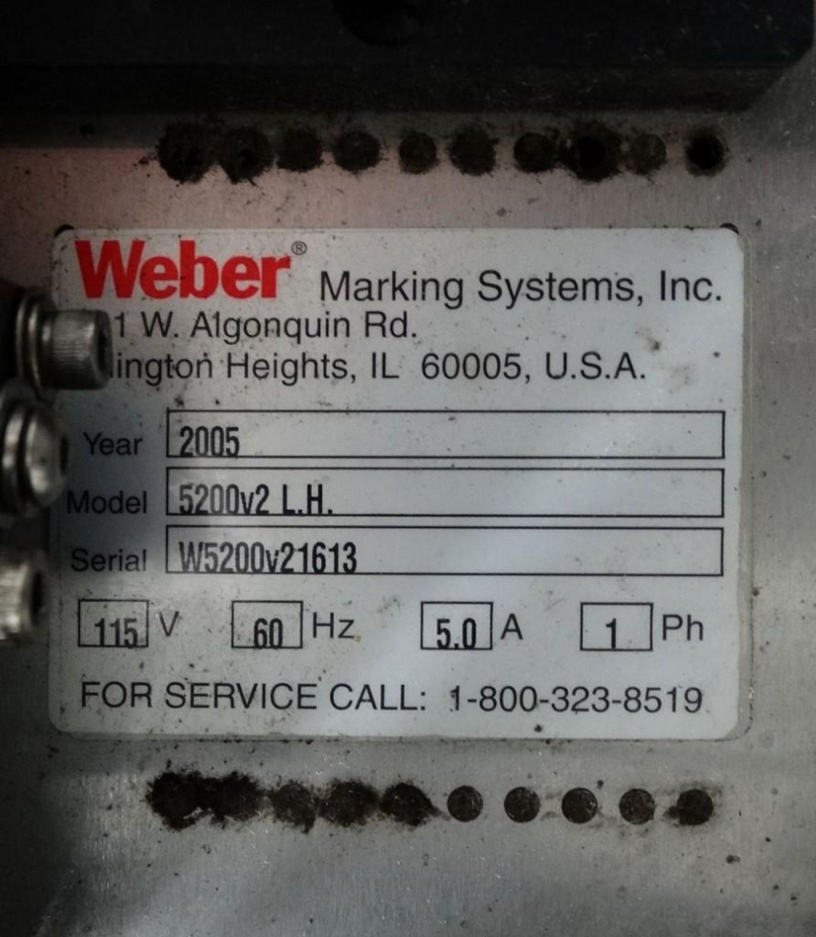 Weber 5200 Print Apply Labeler with Sato Printer - Image 8 of 8