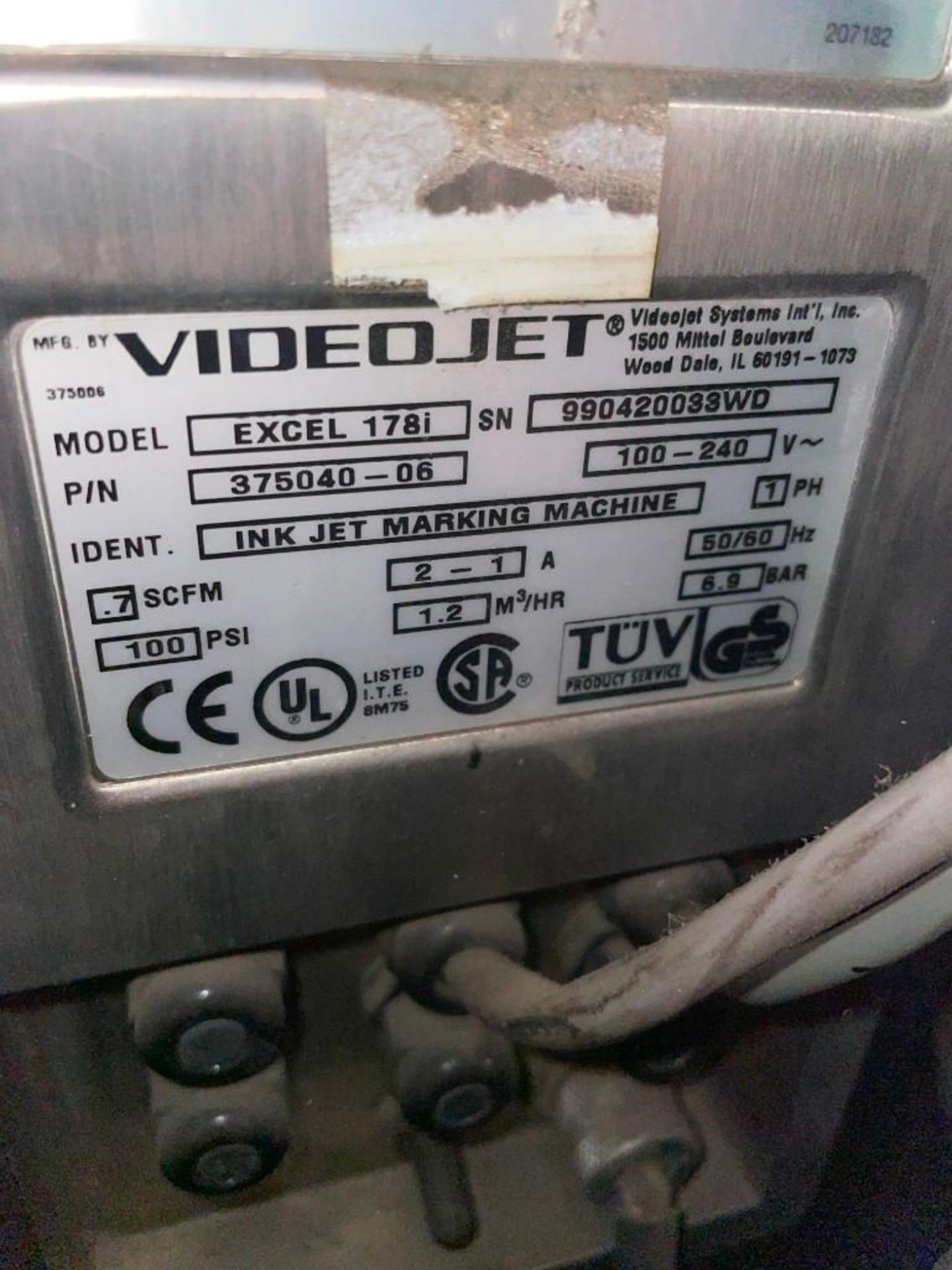 VideoJet Excel 178i Ink Jet Coder with Auto Flush - Image 5 of 5