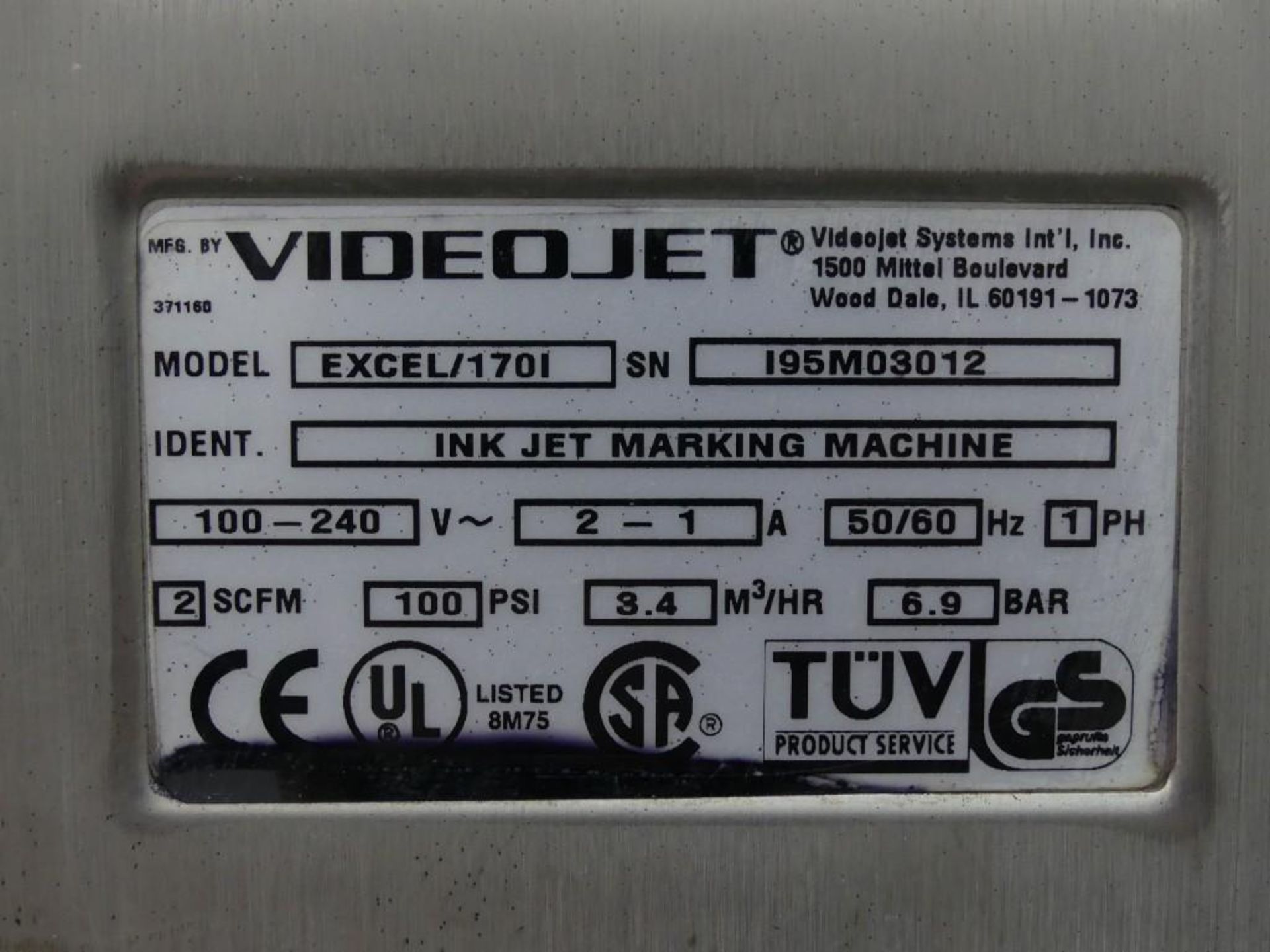 Videojet Excel 170i Ink Jet Coder - Image 8 of 8