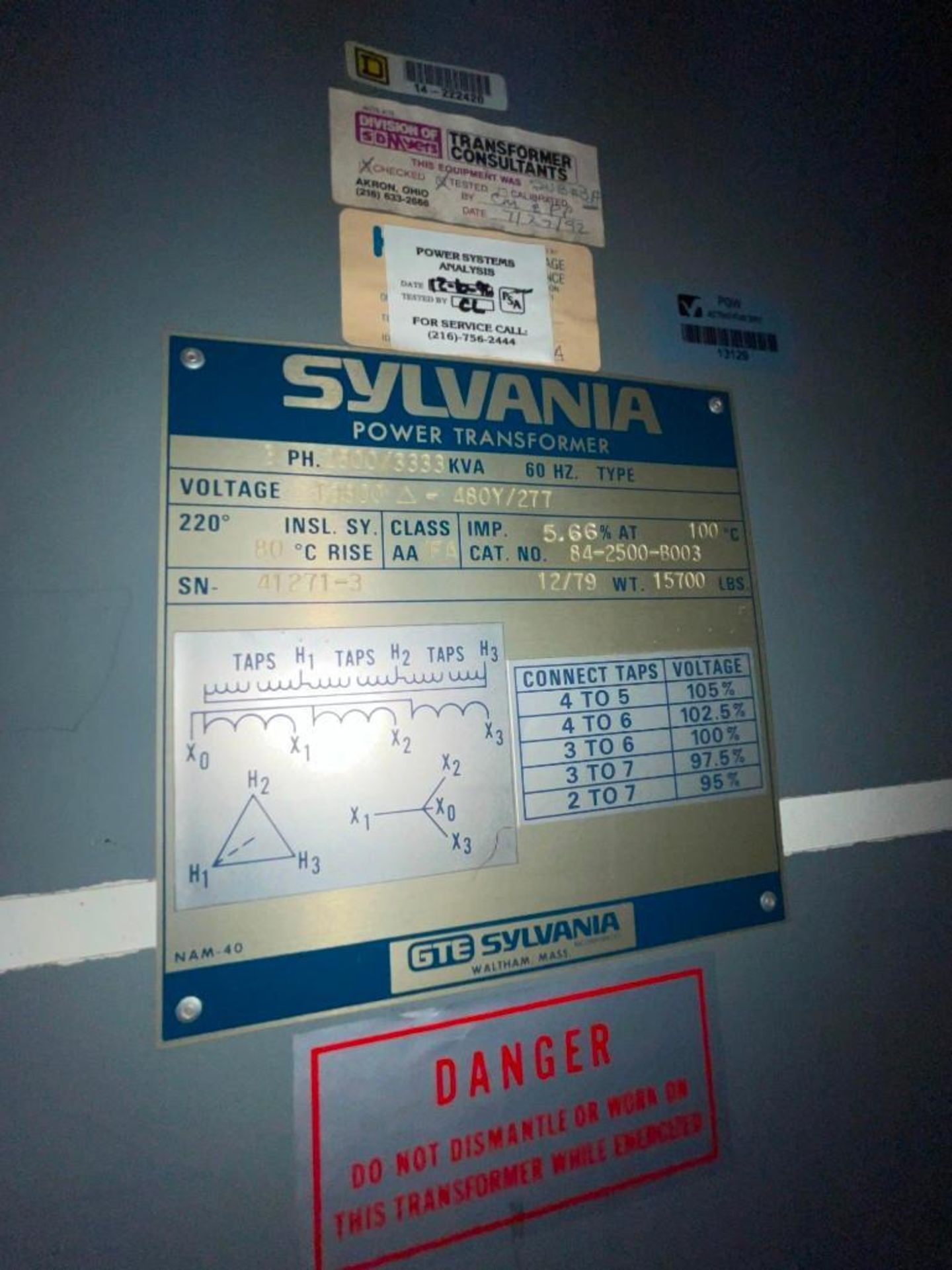 Sylvania Indoor Unit Substation Power Transformers - Image 6 of 7