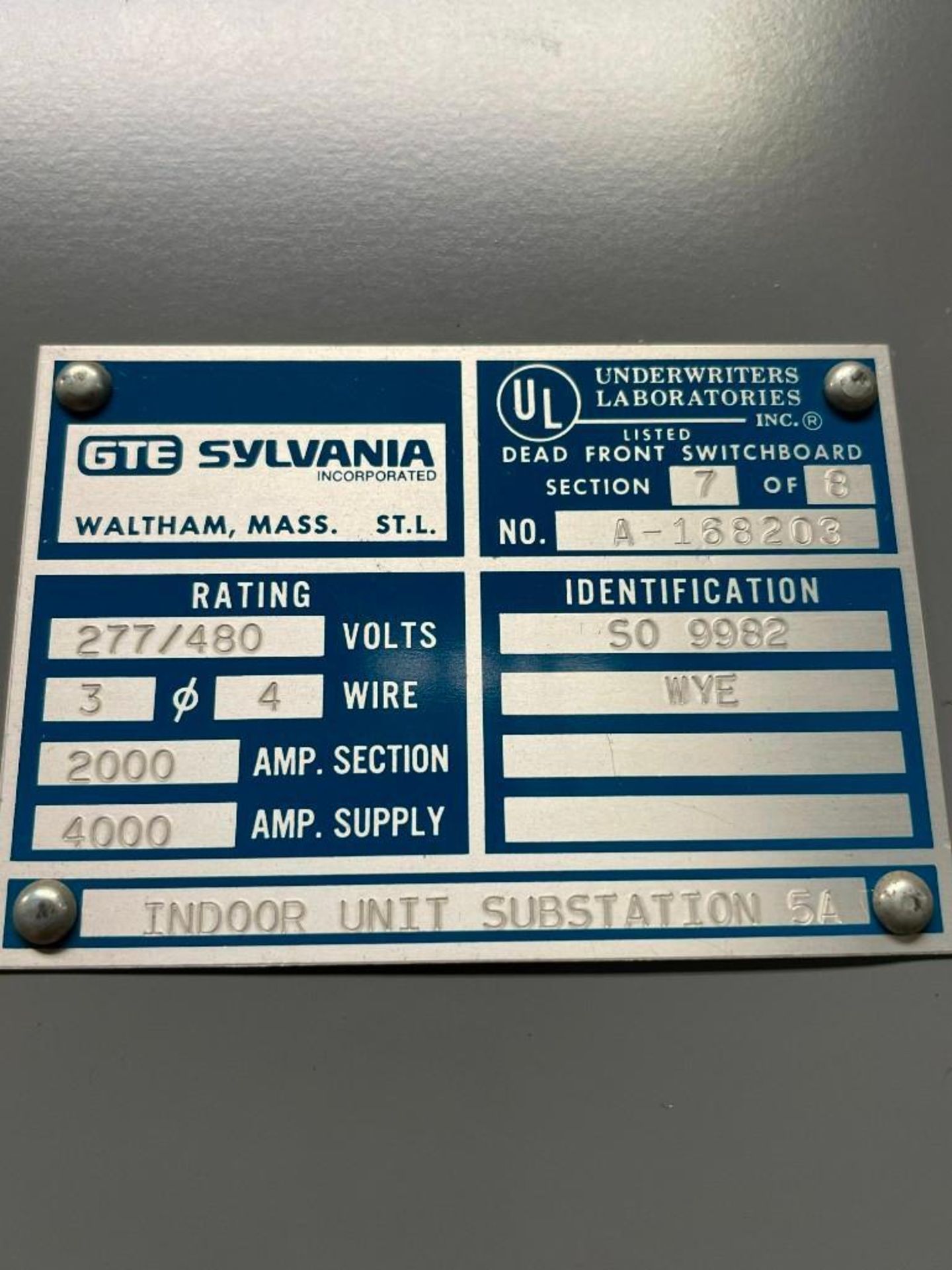 Sylvania Model SO9982 Indoor Unit Substation w 4 QSF Buckets - Image 5 of 5