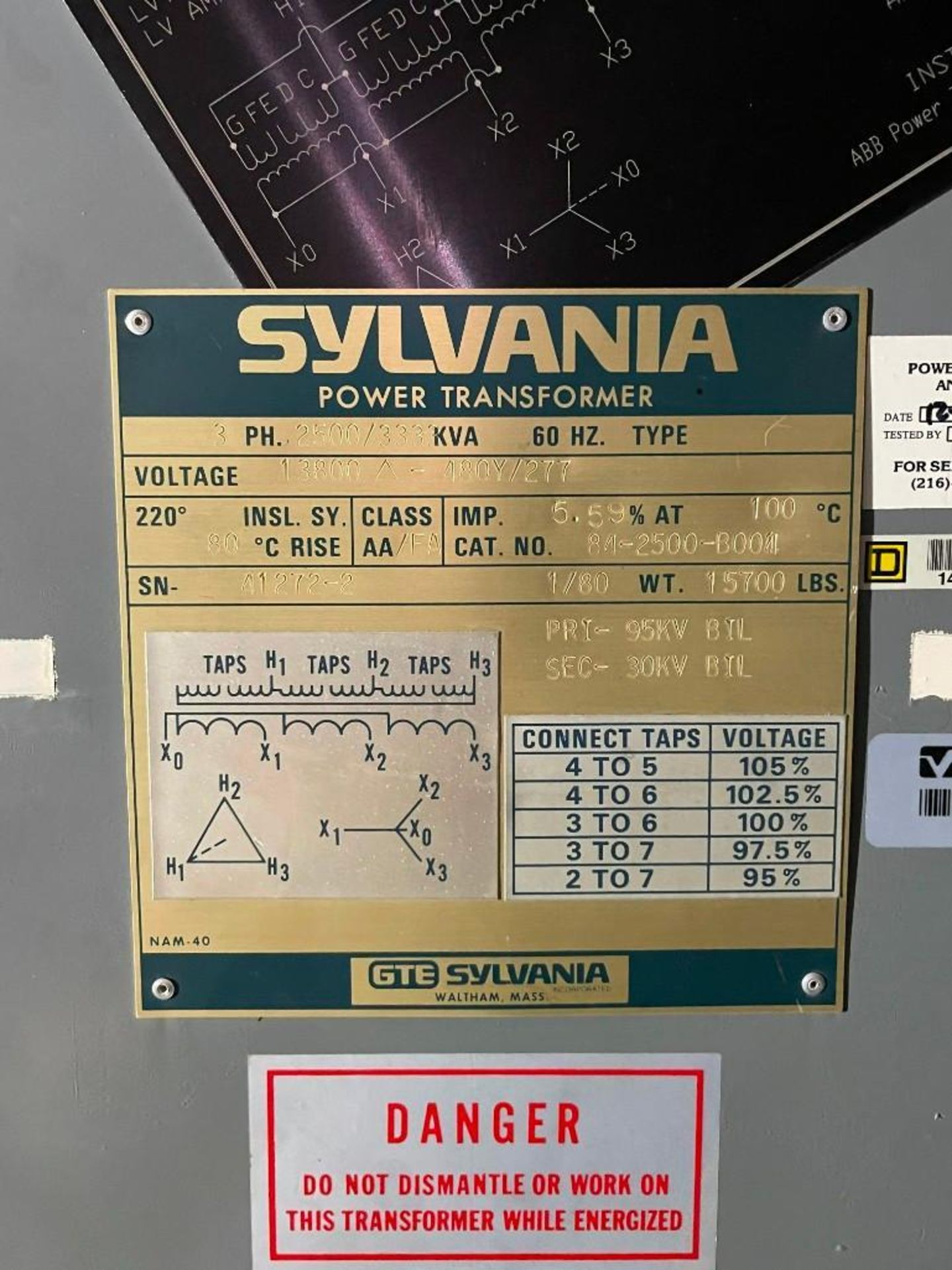 Sylvania Indoor Unit Substation Power Transformers - Image 3 of 7