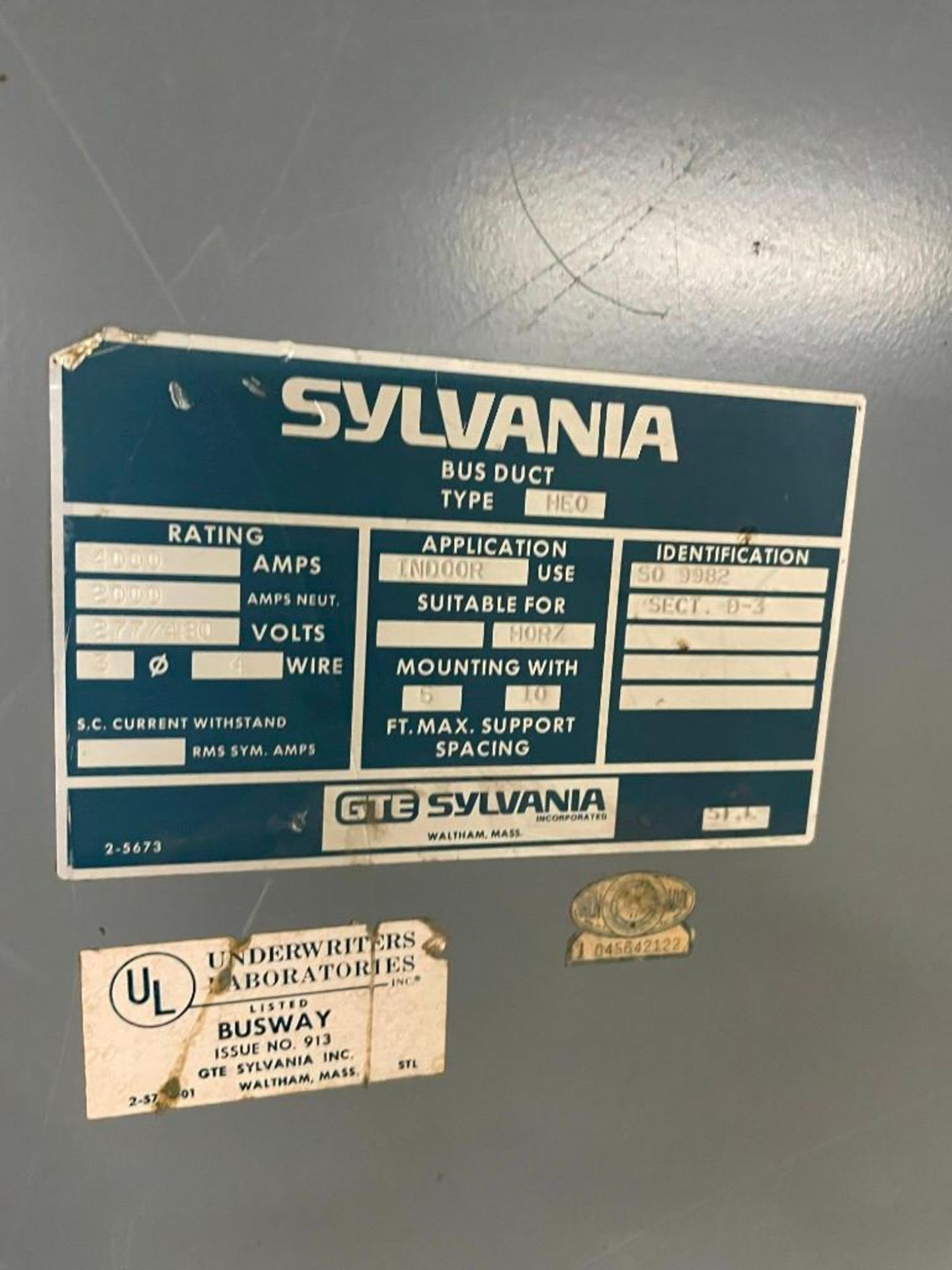 Sylvania Bus Duct Type HE0 4000 Amp Rating - Image 3 of 3