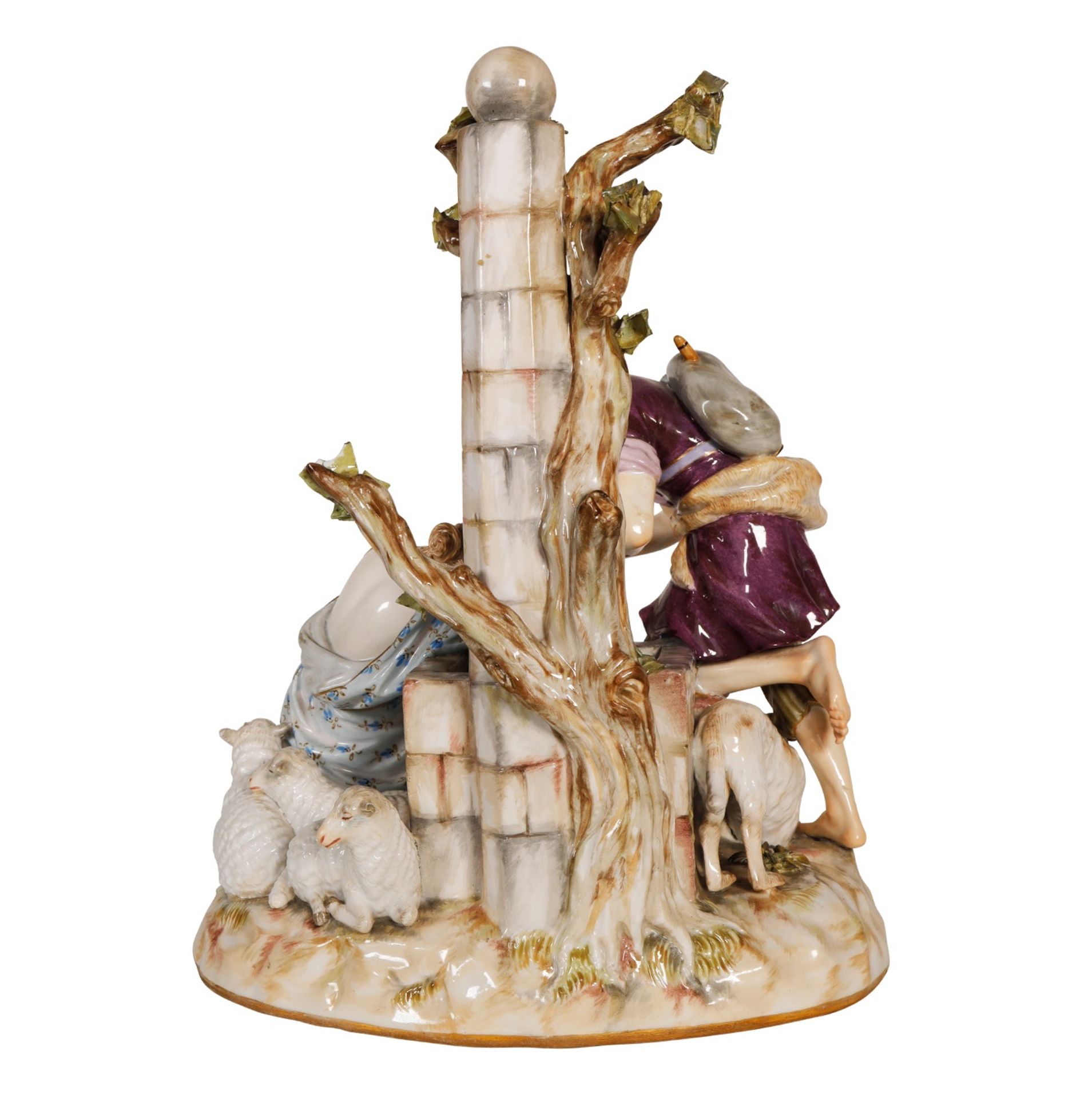 MEISSEN Figur Model 1290 'Figur Hirte am Brunnen mit Frau' - Bild 3 aus 3