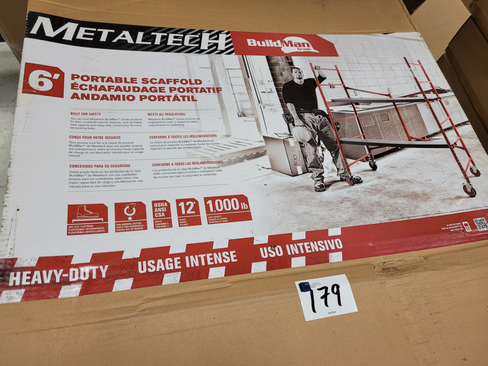 Metaltech 12' 1000lb Portable Scaffold (In Box)