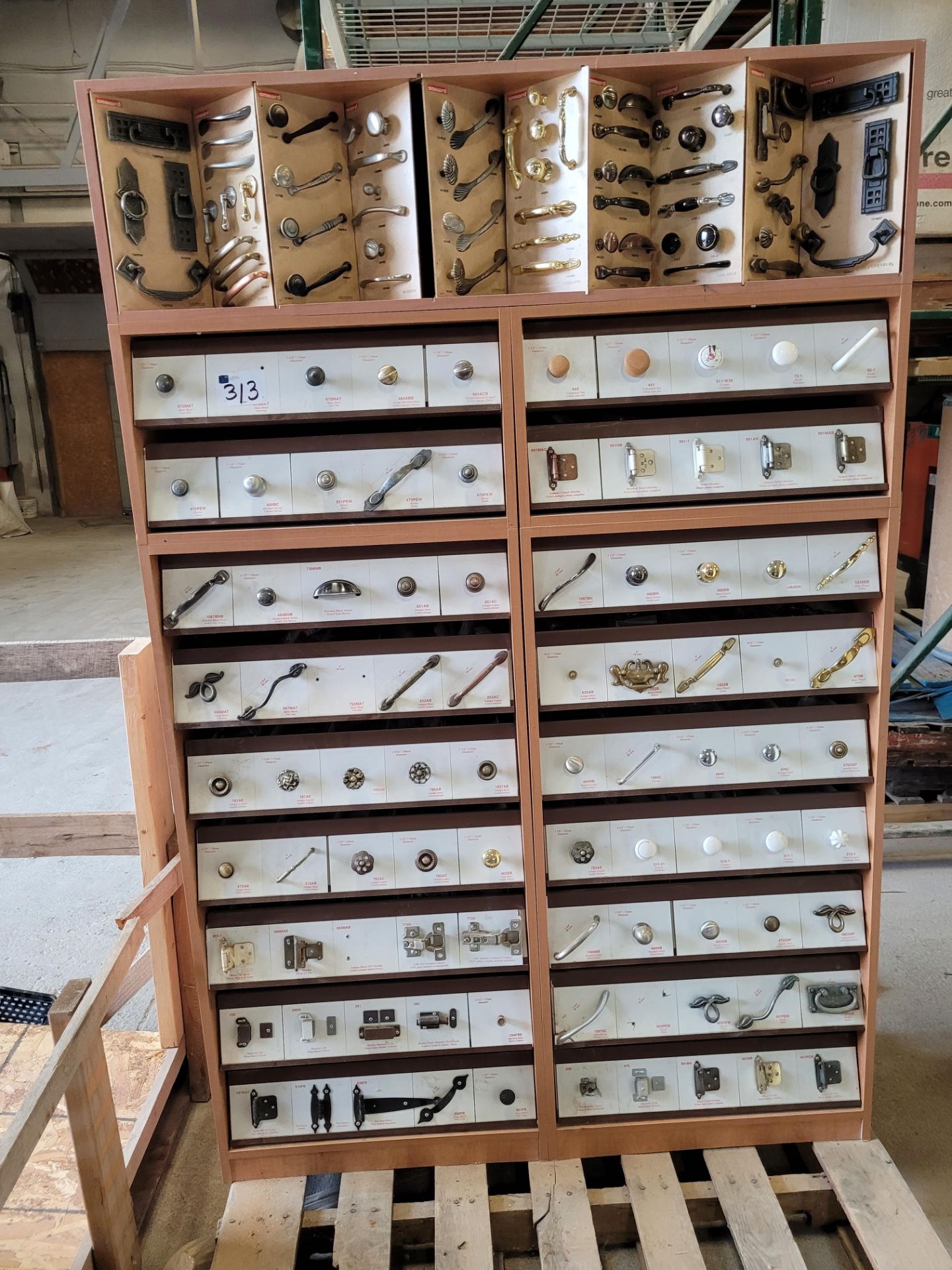 Cabinet with Knobs, Latches, Pulls, Hinges Etc