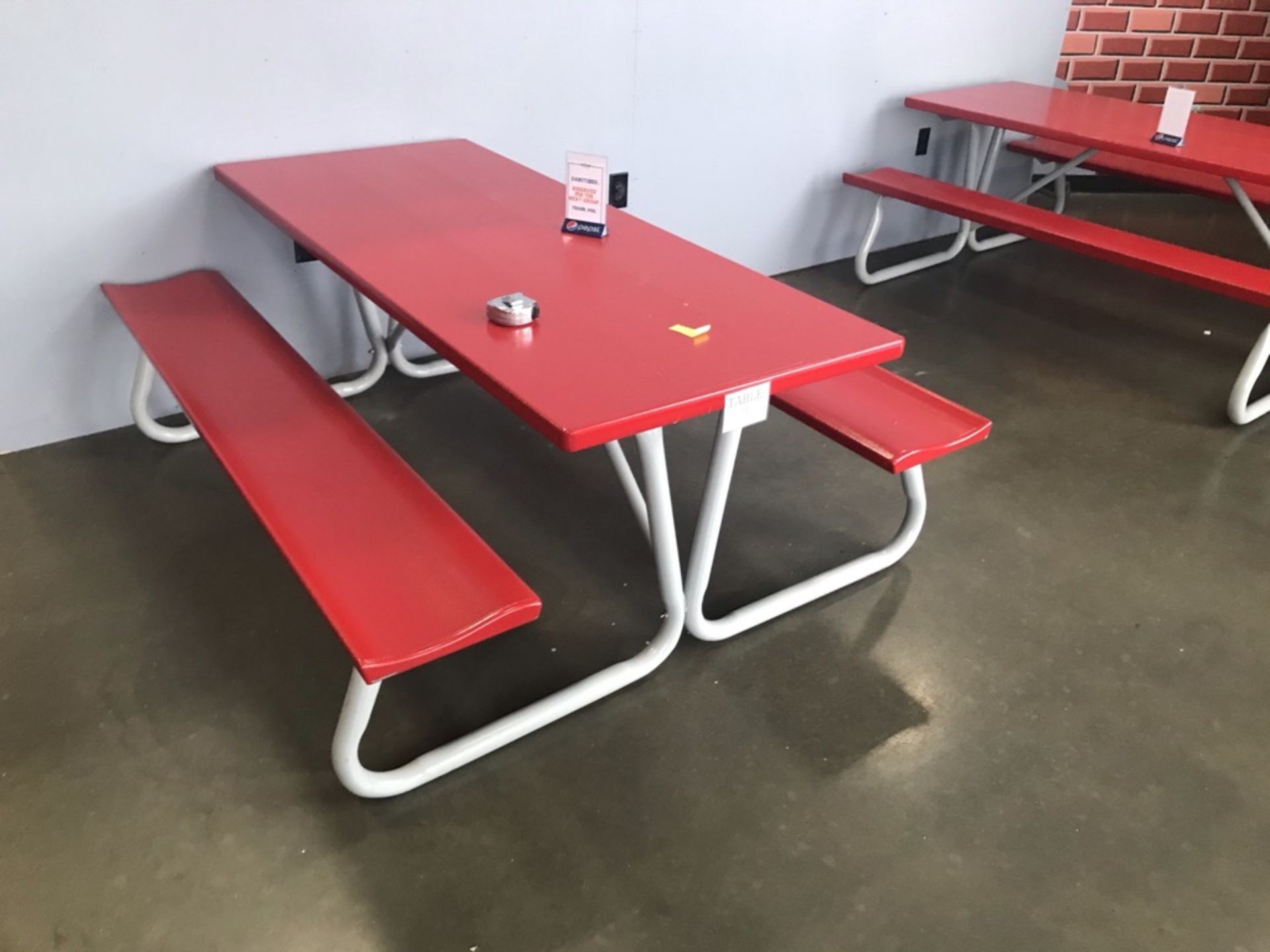 LOT OF: (5) 6' COMPOSITE PICNIC TABLES W/ ATTACHED SEATING