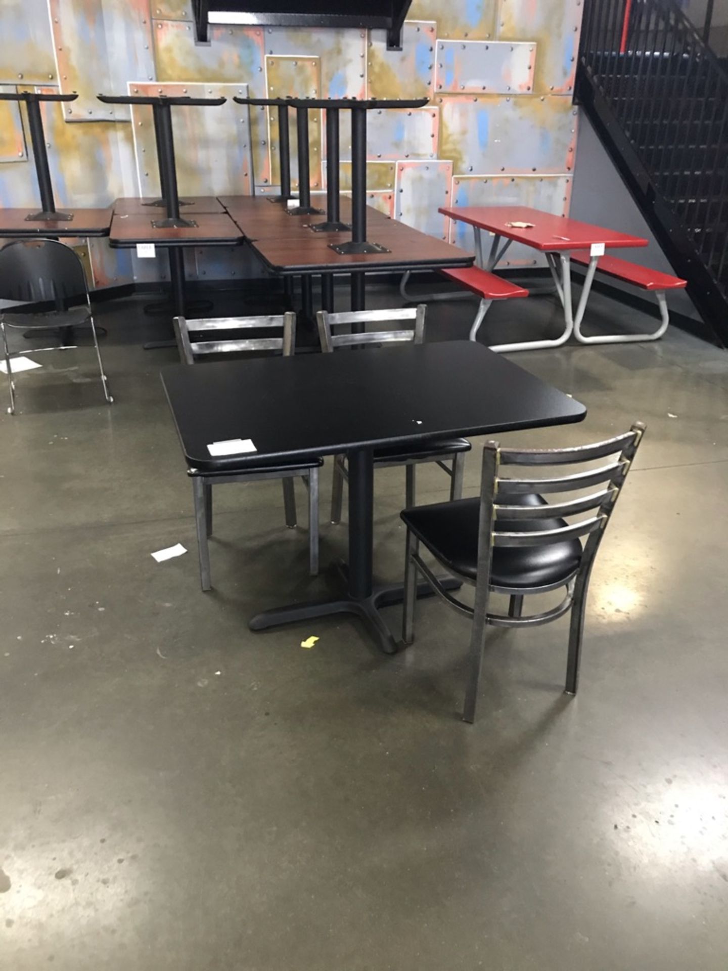 LOT OF: (2)-30"X42" PEDESTAL DINING TABLE, WITH (8)-LATTICE BACKED DINING CHAIRS - Image 2 of 2