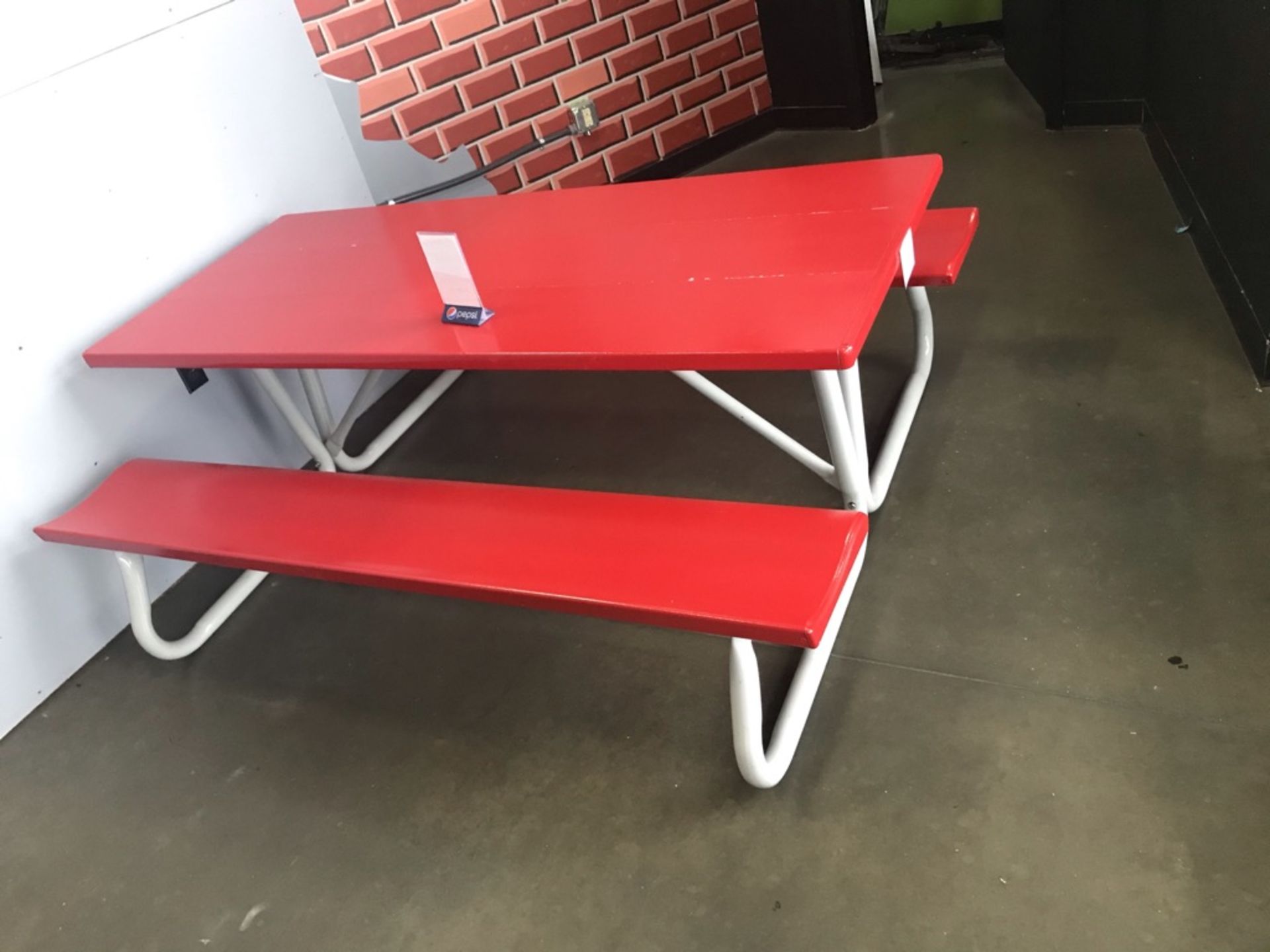 LOT OF: (5) 6' COMPOSITE PICNIC TABLES W/ ATTACHED SEATING - Image 2 of 2